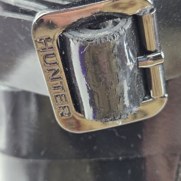 Hunter Rain Boots Women 7 Original Refined Short Gloss Black Mid Calf Adjustable - Picture 4 of 11